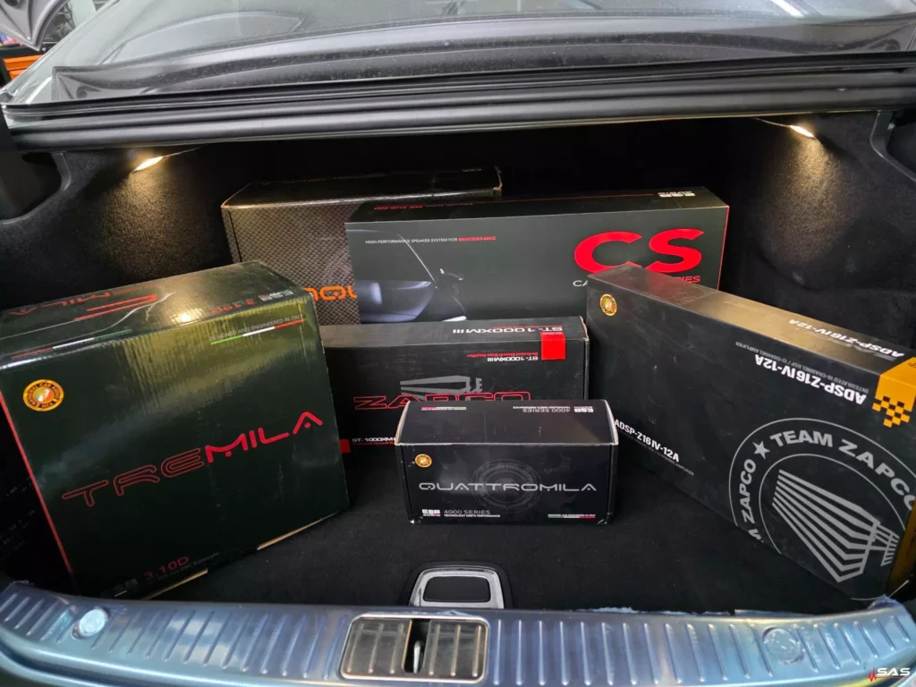 ESB Audio and Zapco hi-end car audio equipment Mercedes S-Class W222