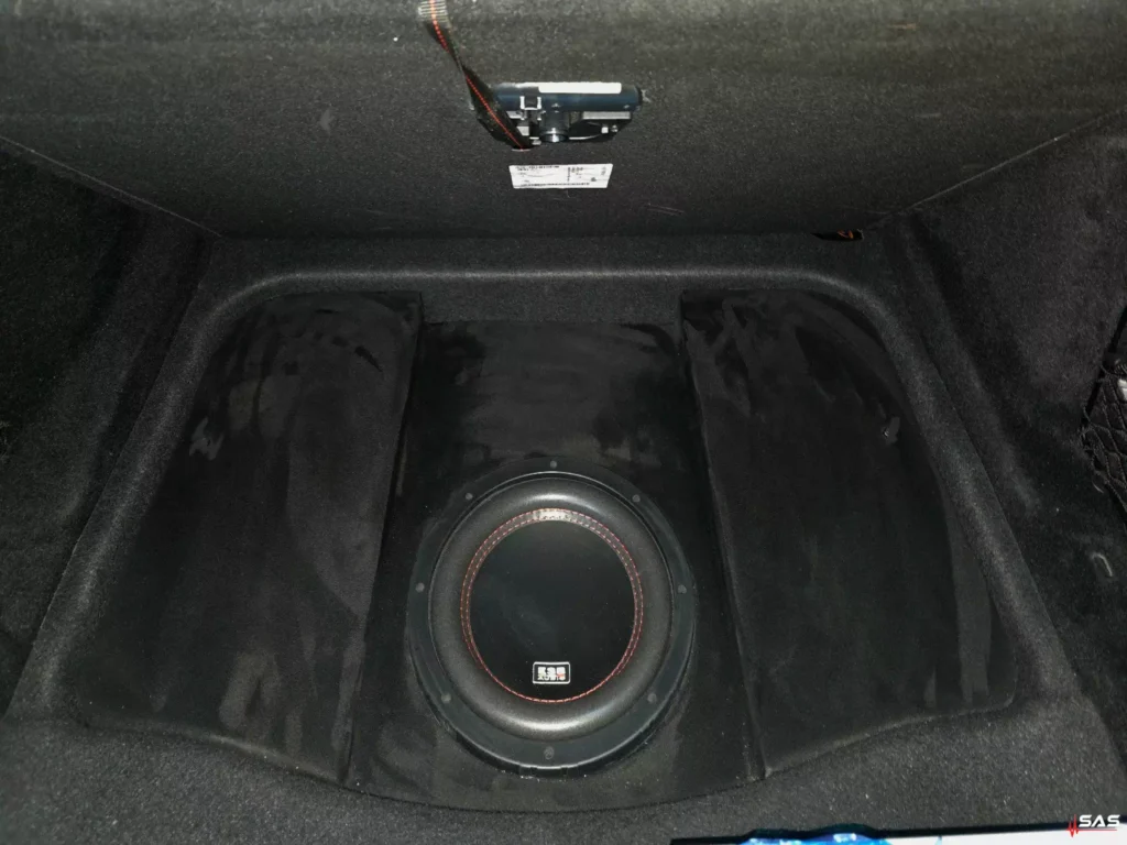 Mercedes S-Class W222 subwoofer final integration in trunk
