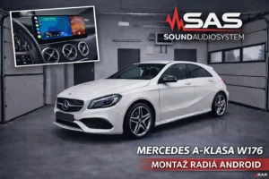 Montaż ekranu Android w Mercedes A-Klasa W176 – aktywacja AUX i nowoczesne multimedia