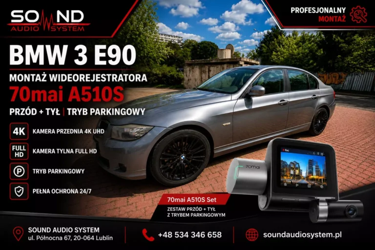 BMW 3 Series E90 – 70mai A510S Front and Rear Dash Cam Installation with Parking Mode