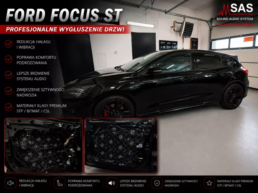 Ford Focus ST – profesjonalne wygłuszenie drzwi przednich i tylnych