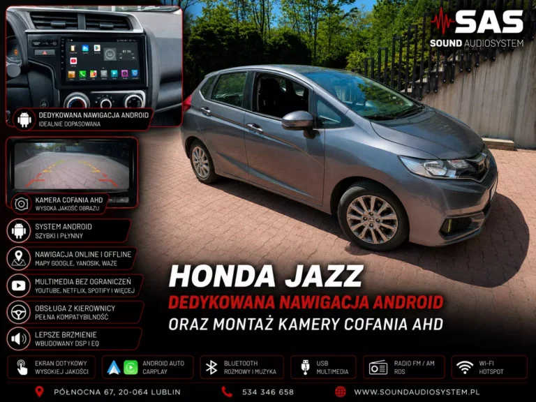 Honda Jazz – montaż dedykowanej nawigacji Android i kamery cofania AHD