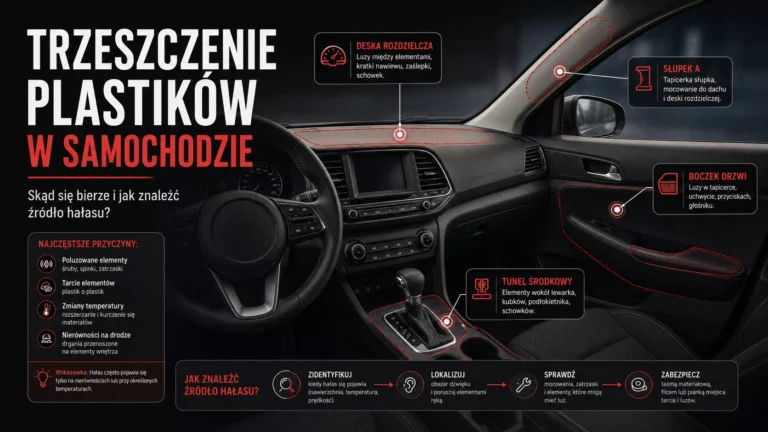 Trzeszczenie plastików w samochodzie – jak znaleźć i usunąć źródło hałasu?
