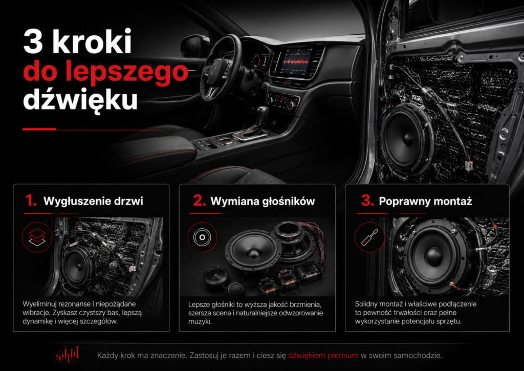 Fabryczne audio przed i po modernizacji – mocniejszy bas, więcej detali i czystsze brzmienie