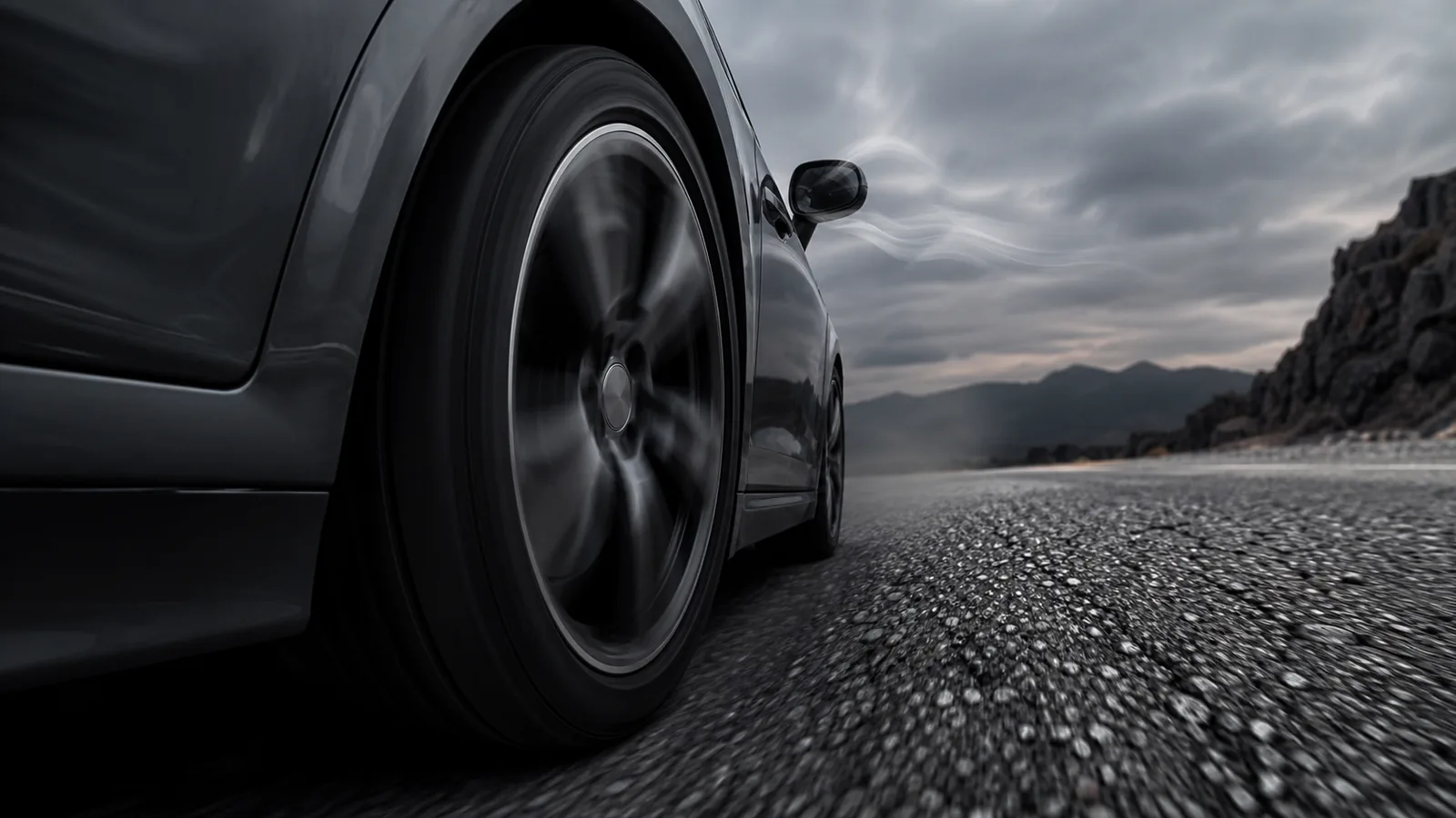 Tyre and wind noise masking music inside a moving car