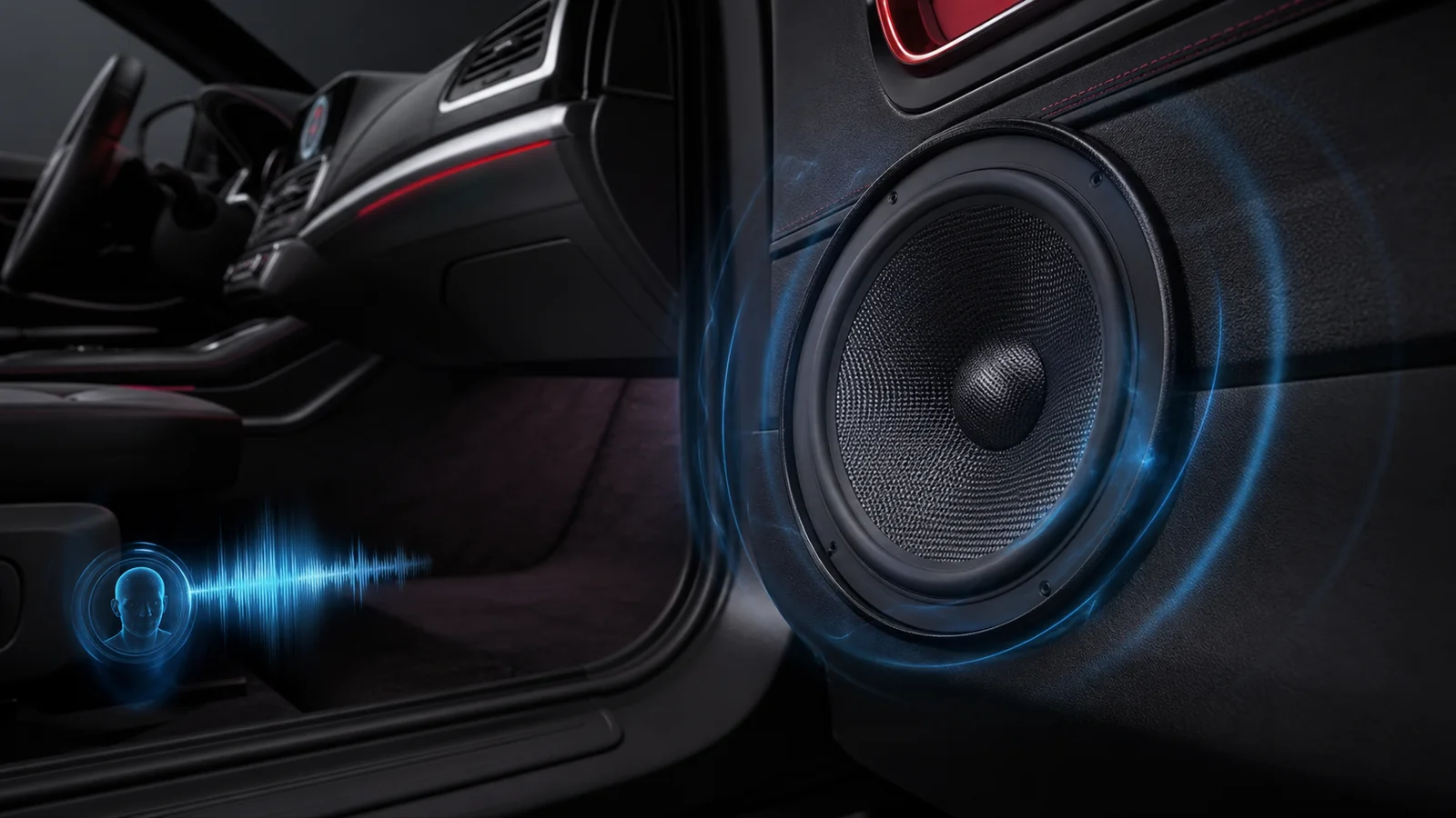 Low soundstage near a door-mounted speaker