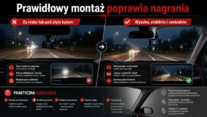 Correct dash cam mounting position for more stable night recordings