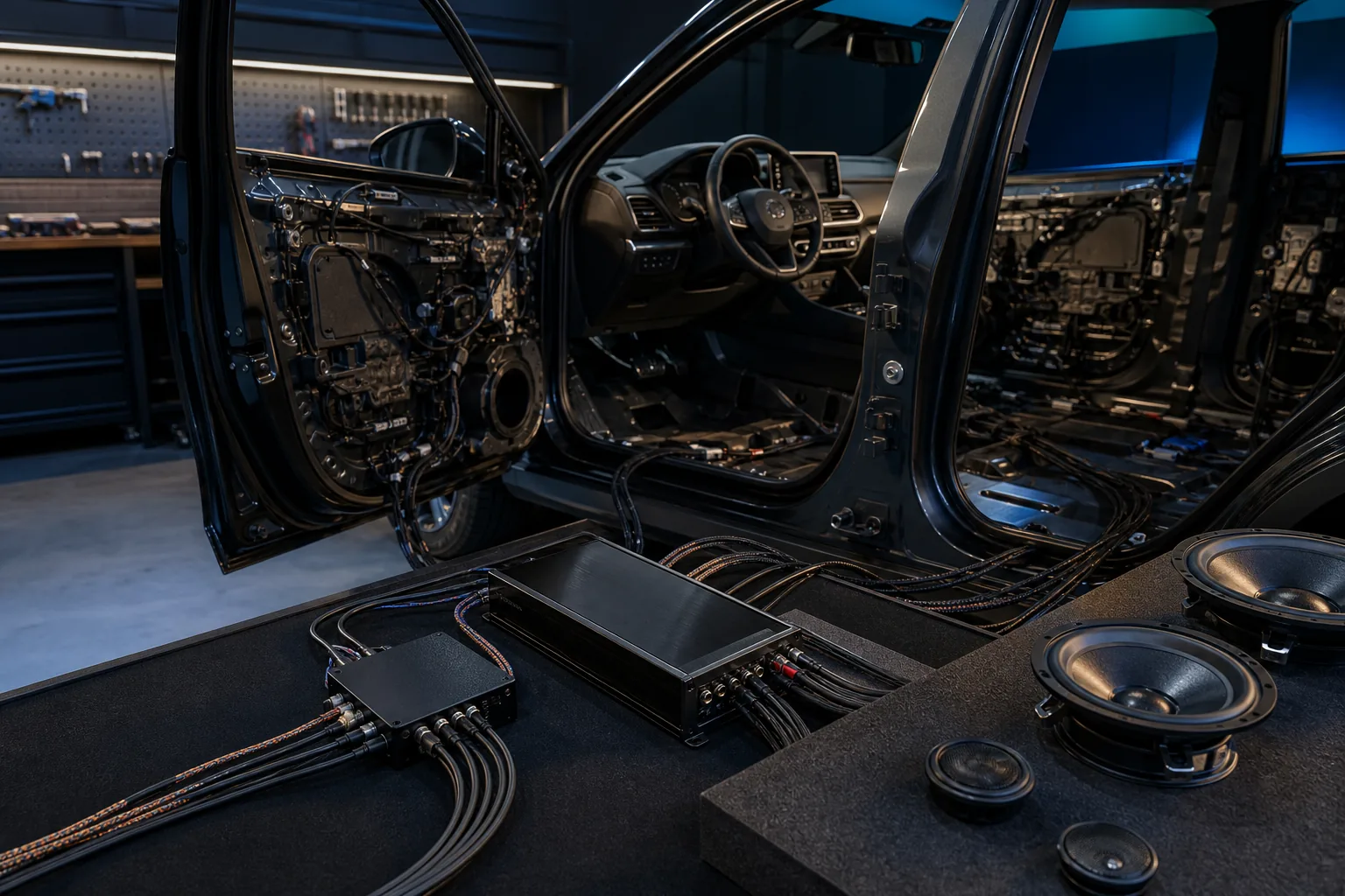 Osobny procesor DSP i wzmacniacz podczas integracji z fabrycznym car audio