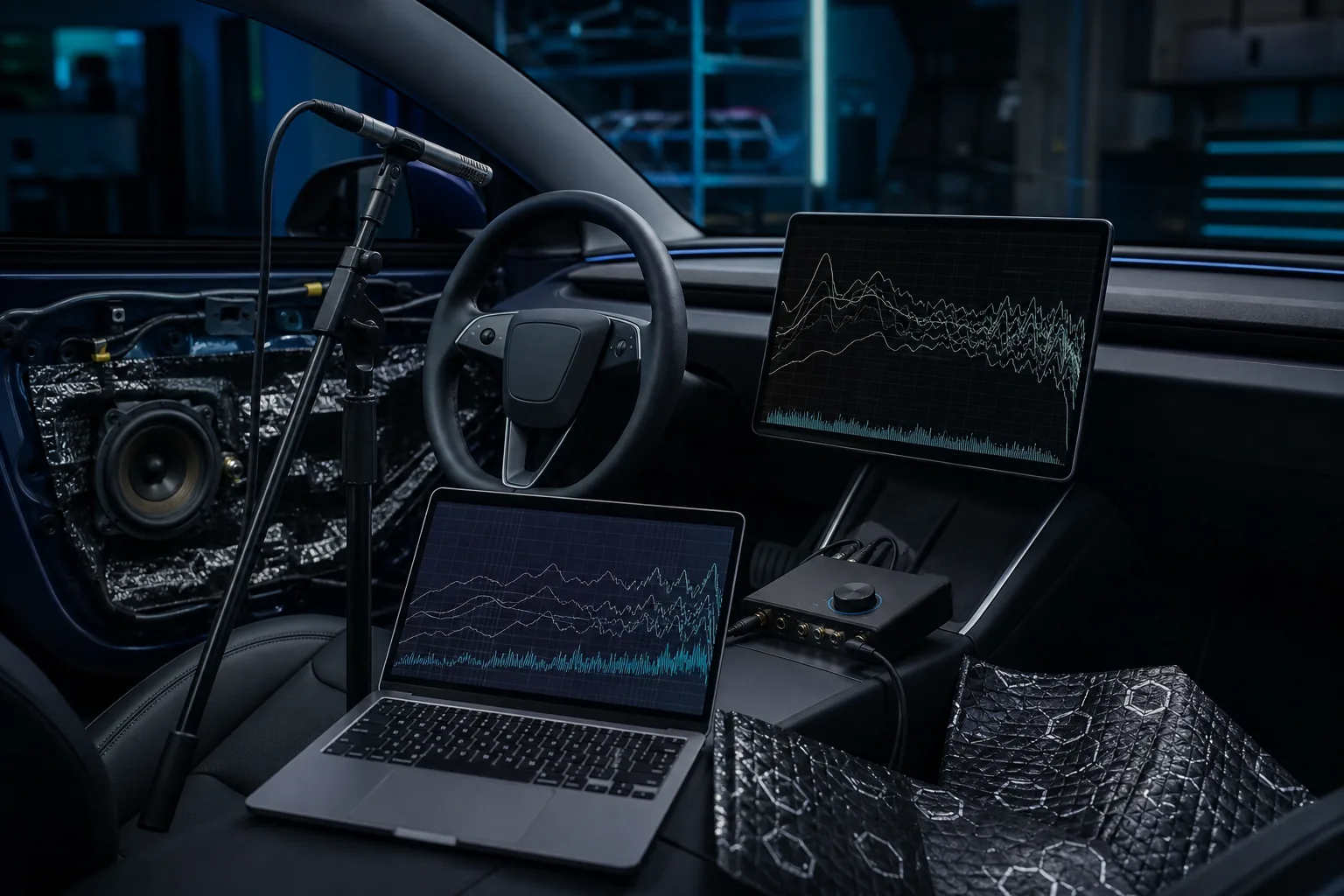 Pomiar i strojenie car audio w samochodzie elektrycznym