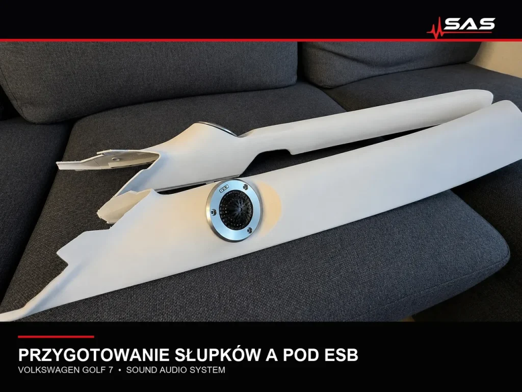 Przygotowane słupki A z tweeterem ESB do Volkswagena Golf 7